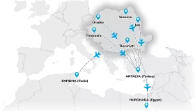 Fly lili - Mappa delle rotte dalla Romania