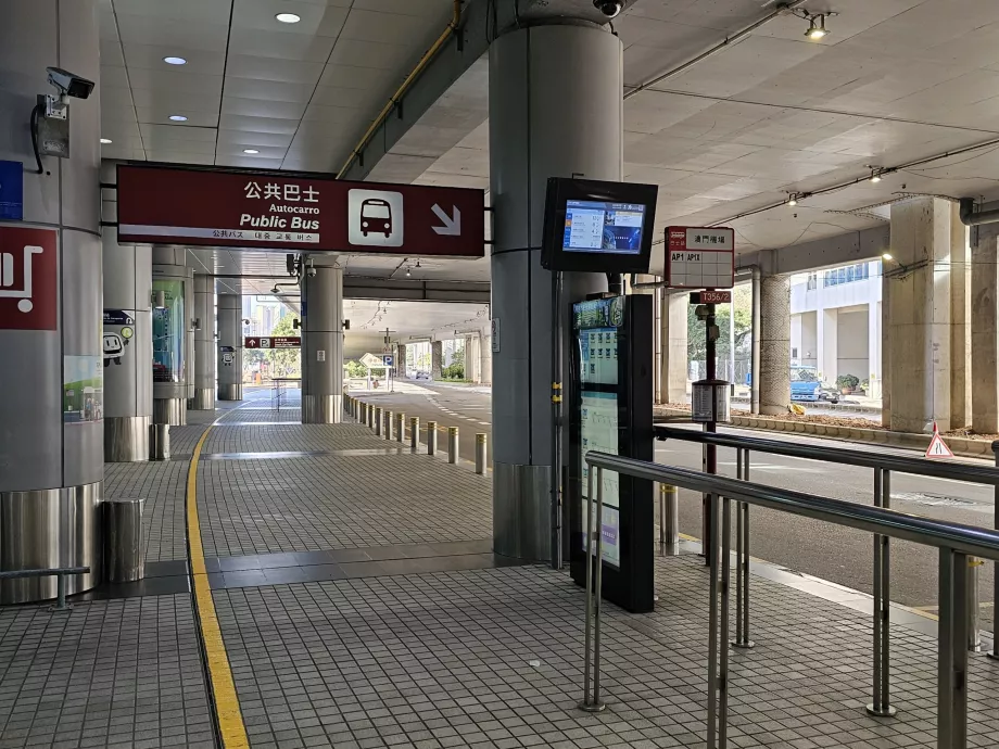 Bus stop in front of the arrival hall