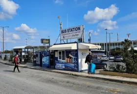 Bus stop towards the centre, Heraklion airport