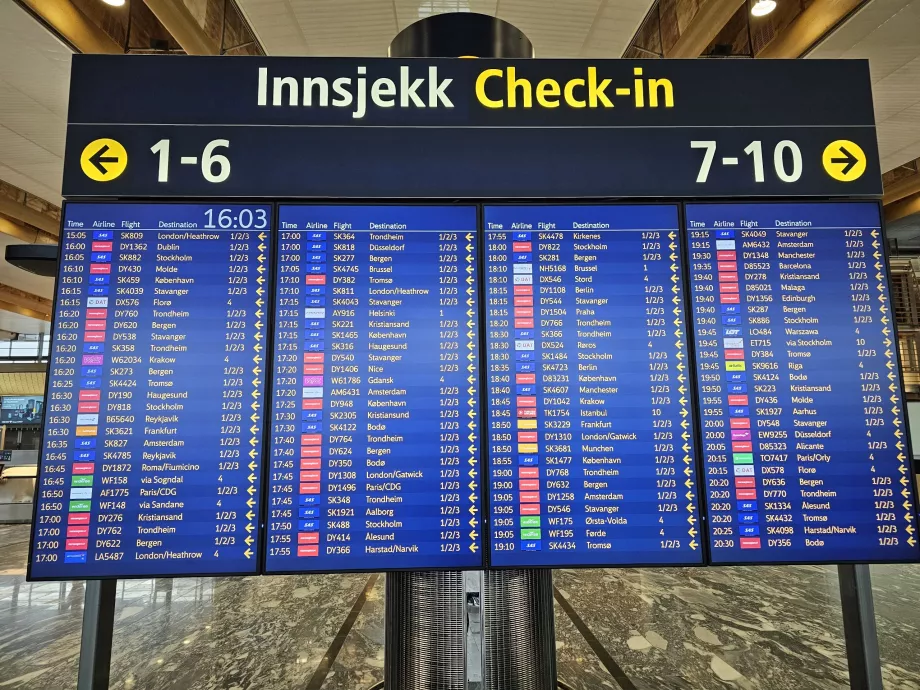 Imbarco per la partenza all'aeroporto di Oslo