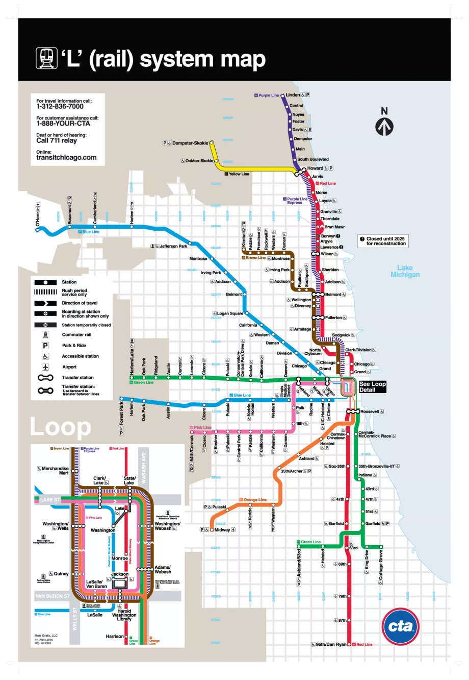 Mappa della metropolitana di Chicago