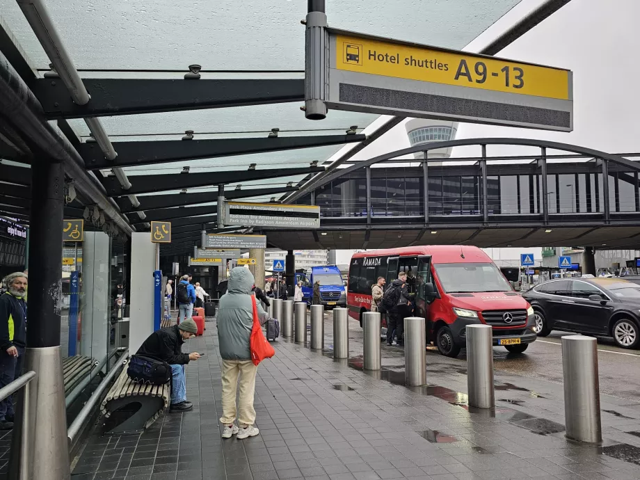 Hotel shuttle bus stop