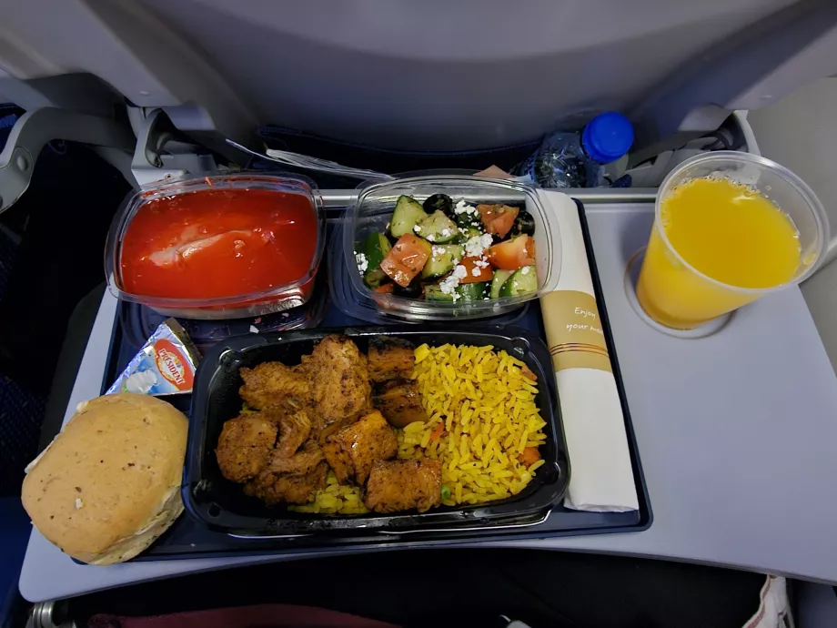 Cena presso KLM su un volo a lungo raggio