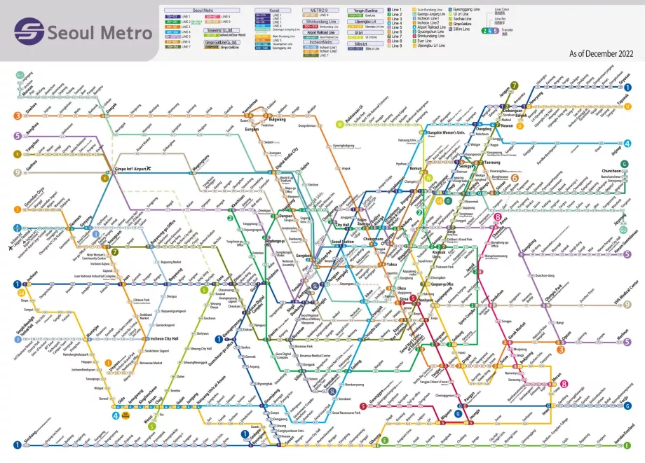 Mappa della metropolitana di Seul