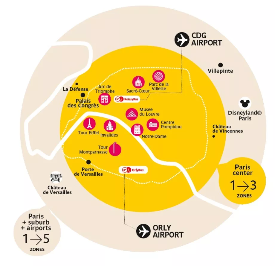 Mappa semplificata delle zone