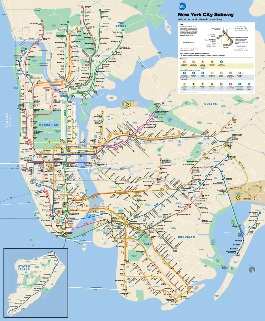 Mappa della metropolitana di New York