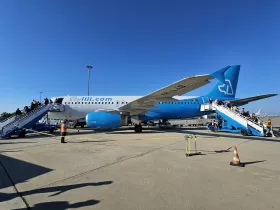 Airbus A320 FlyLili all'aeroporto di Burgas