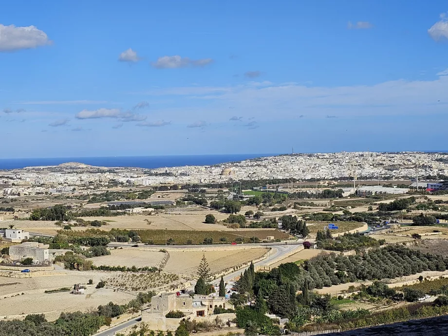 Vista dalle mura di Mdina