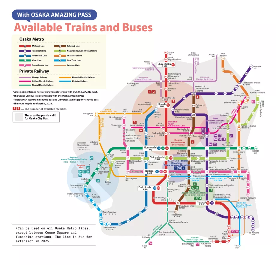 Osaka Amazing Pass Mappa