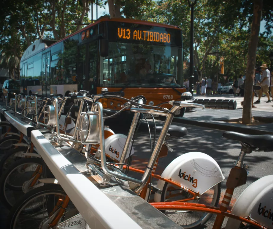 Bus e bike sharing Barcellona