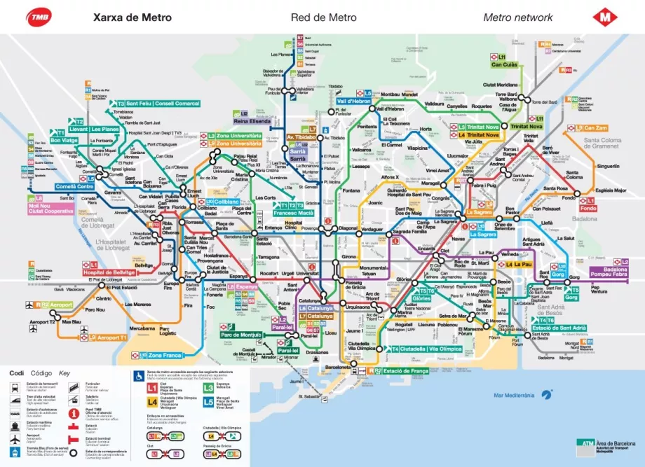 Mappa della metropolitana di Barcellona