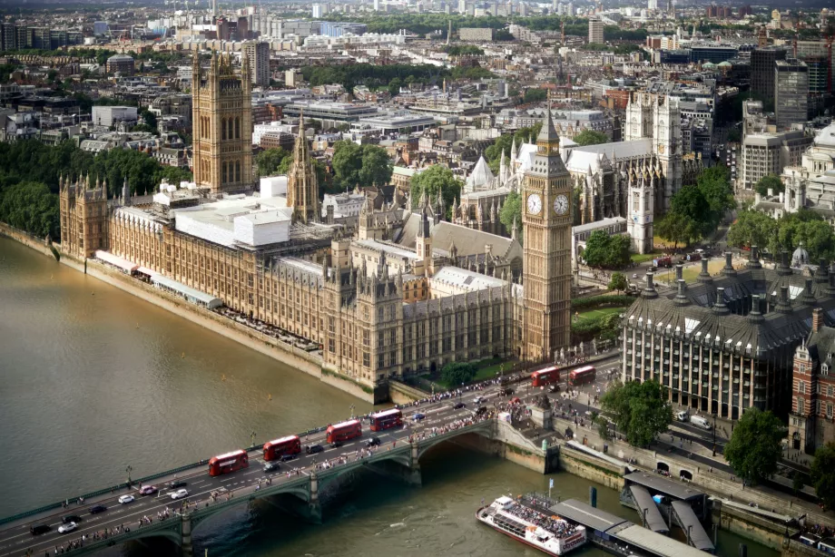 Vista del Big Ben e di Westminster