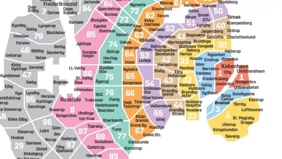 Zone di trasporto pubblico a Copenaghen