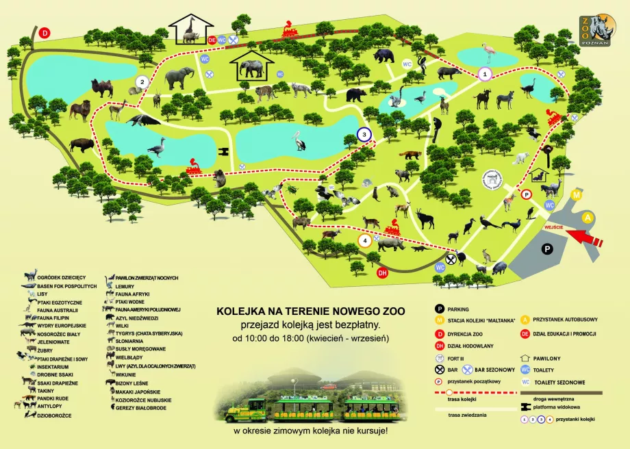 Mappa del nuovo zoo di Poznan